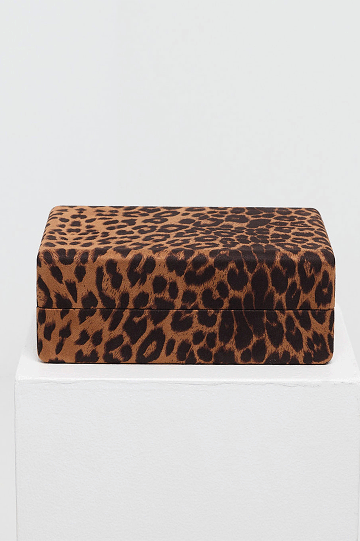 Velvet Jewellery Box Large Leopard