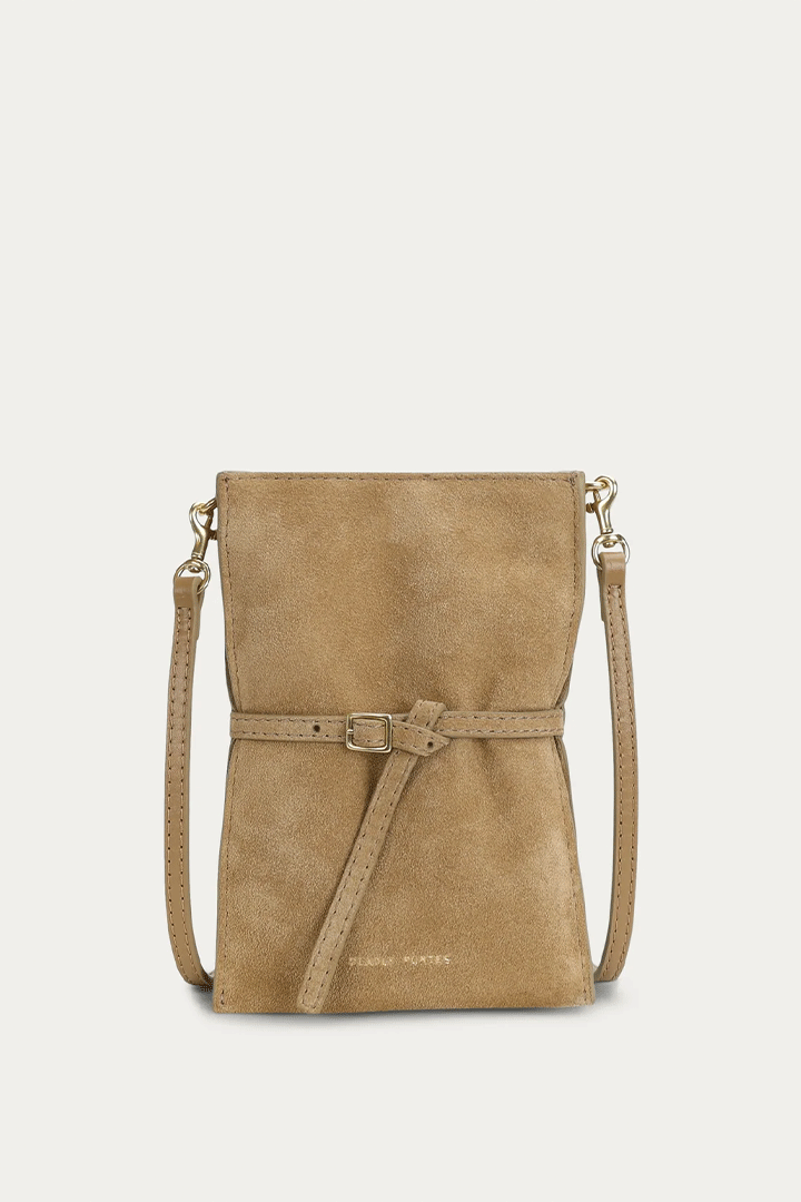 Penny Phone Pouch Oat Suede
