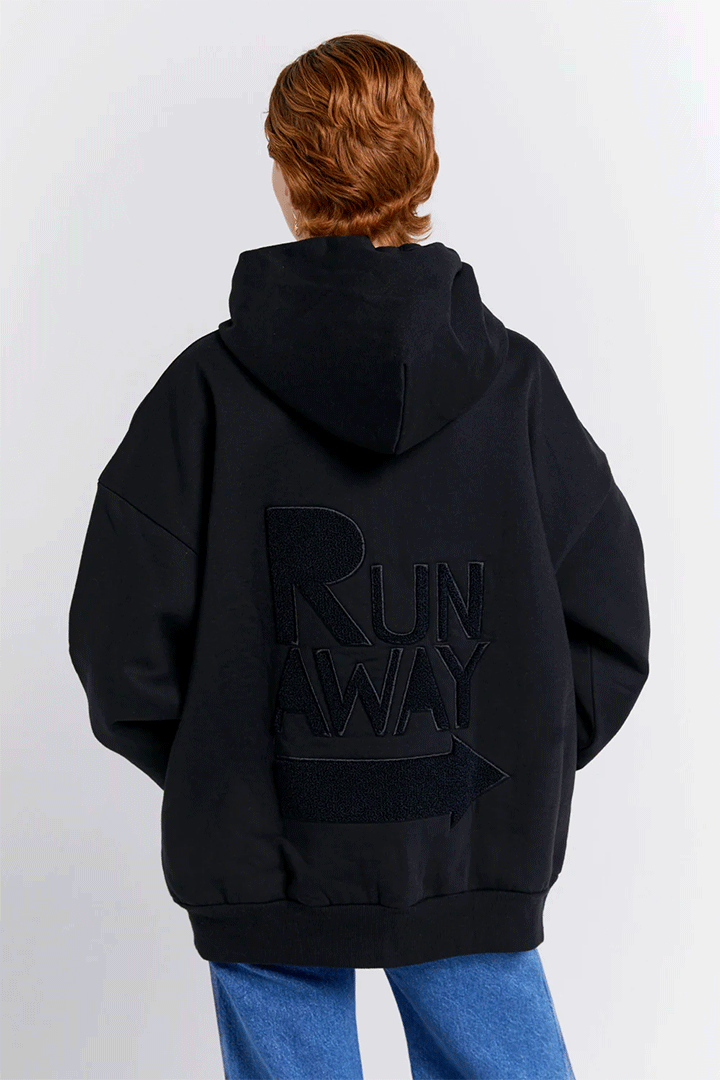 Runaway Arrow Embroidery Recycled Cotton Oversized Hoodie