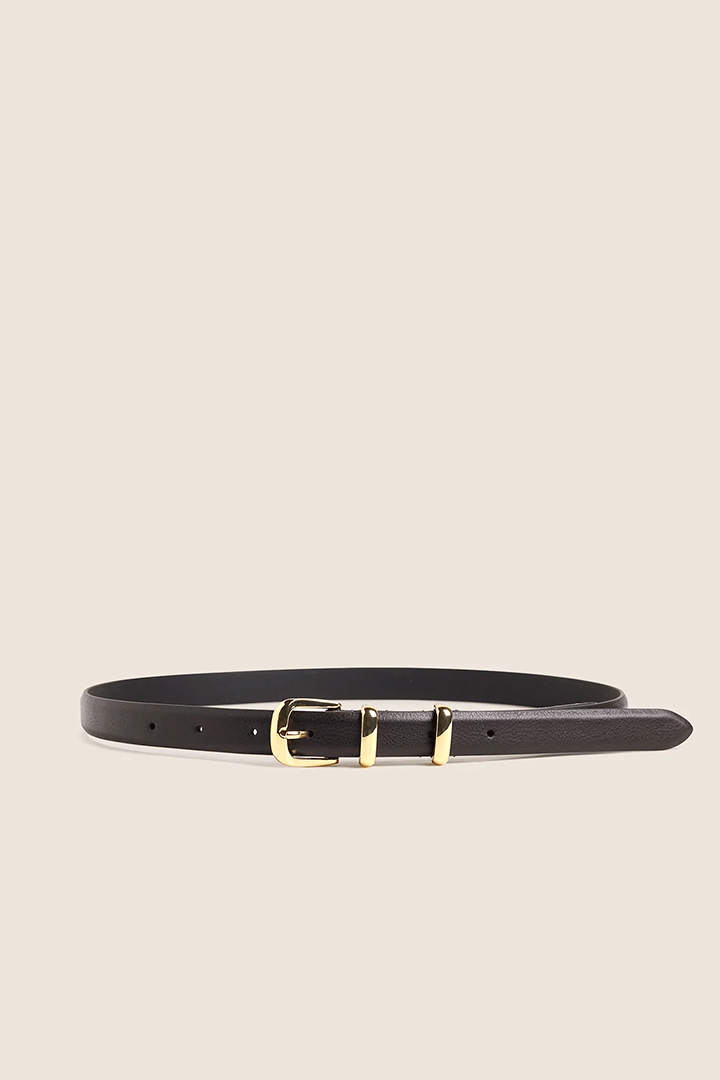 Skinny Jordan Belt Brown/Gold