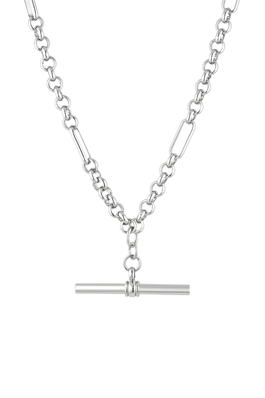 Heritage T-Bar Necklace White Gold