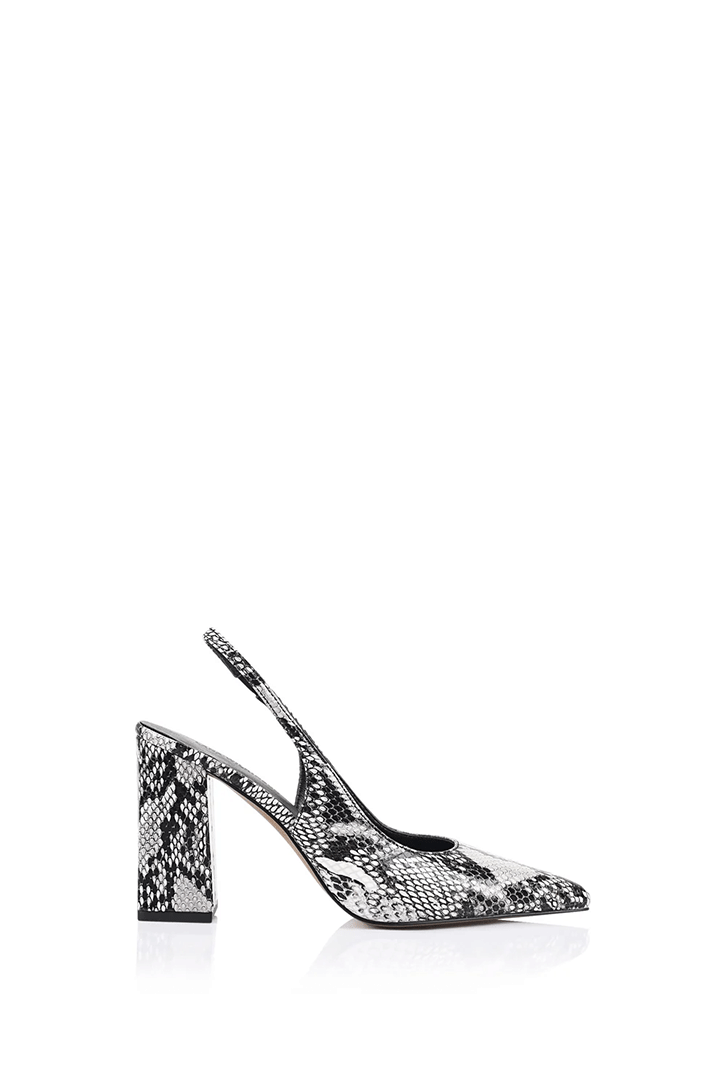 Olympia Slingback Pump Snake-Print Leather