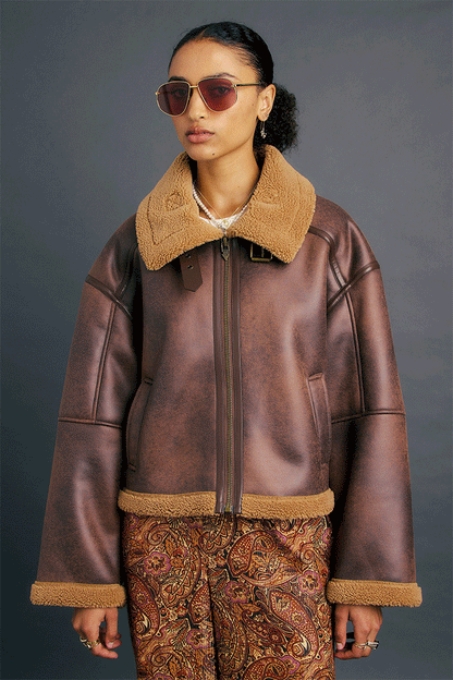 Cropped Aviator Jacket