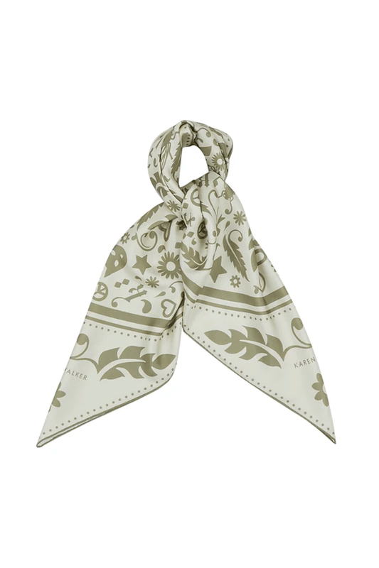 Filigree Classic Scarf - Cream/Olive