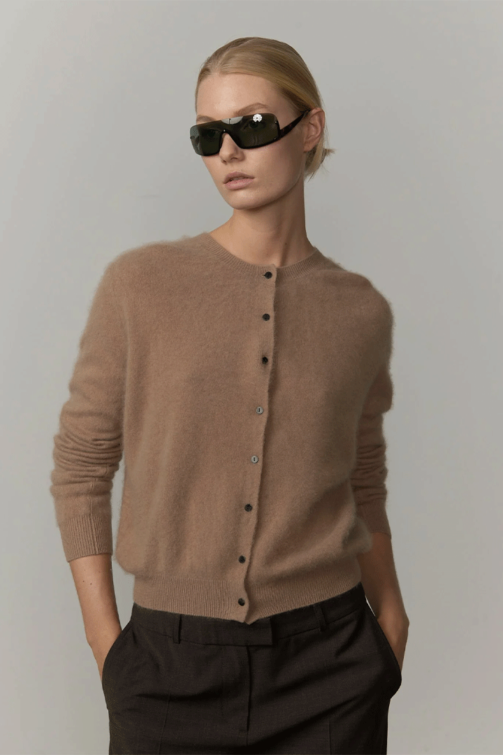 Roselle Knit Cardigan Croissant