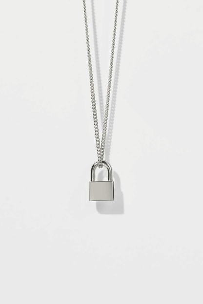 Locked Charm Necklace Sterling Silver