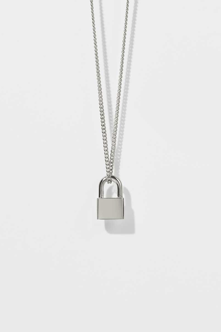 Locked Charm Necklace Sterling Silver