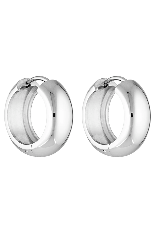 Petite Thick Huggies 18mm Silver