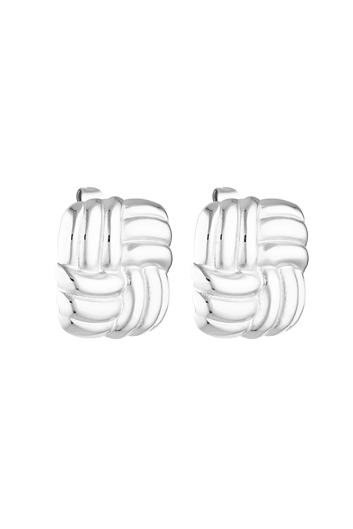 Baby Cushion Earrings Silver