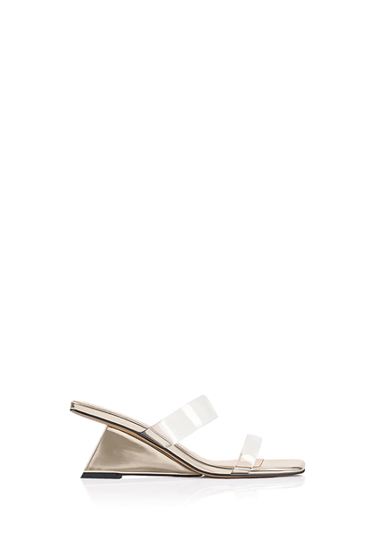 Bambi Wedge Gold Metallic Leather