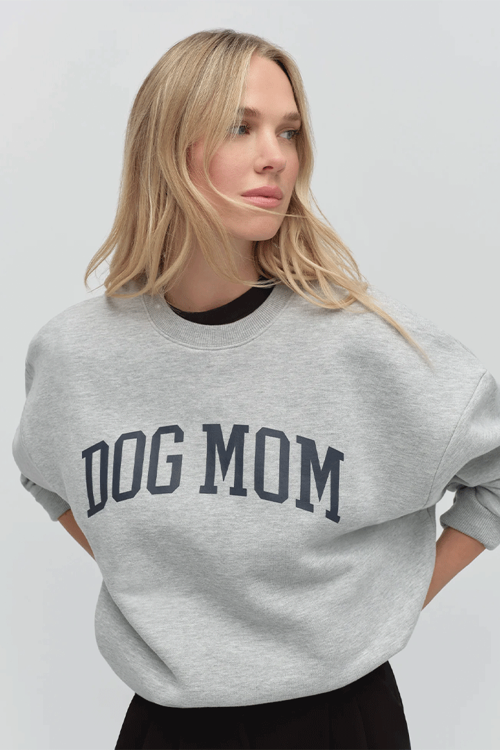 The Dog Mom Sweatshirt Heather Grey