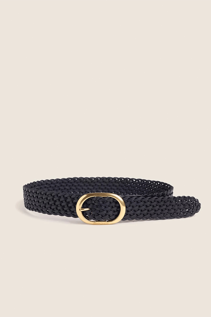 Woven Jean Belt Black/Antique Brass