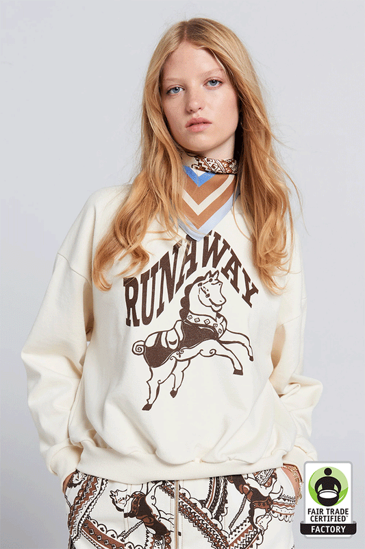 Runaway Carousel Organic Cotton Crewneck Mocha