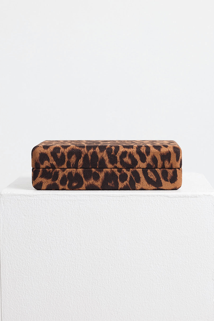 Velvet Jewellery Box Small Leopard