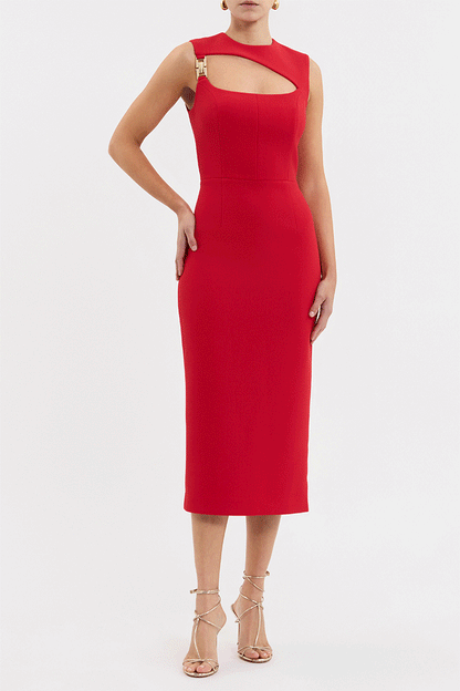 Cameron Asymmetrical Midi Dress