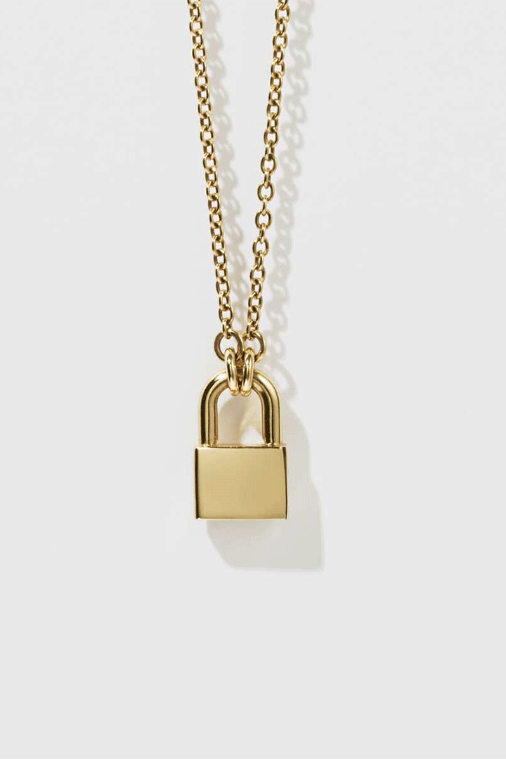 Locked Necklace Medium 23k Gold Plated
