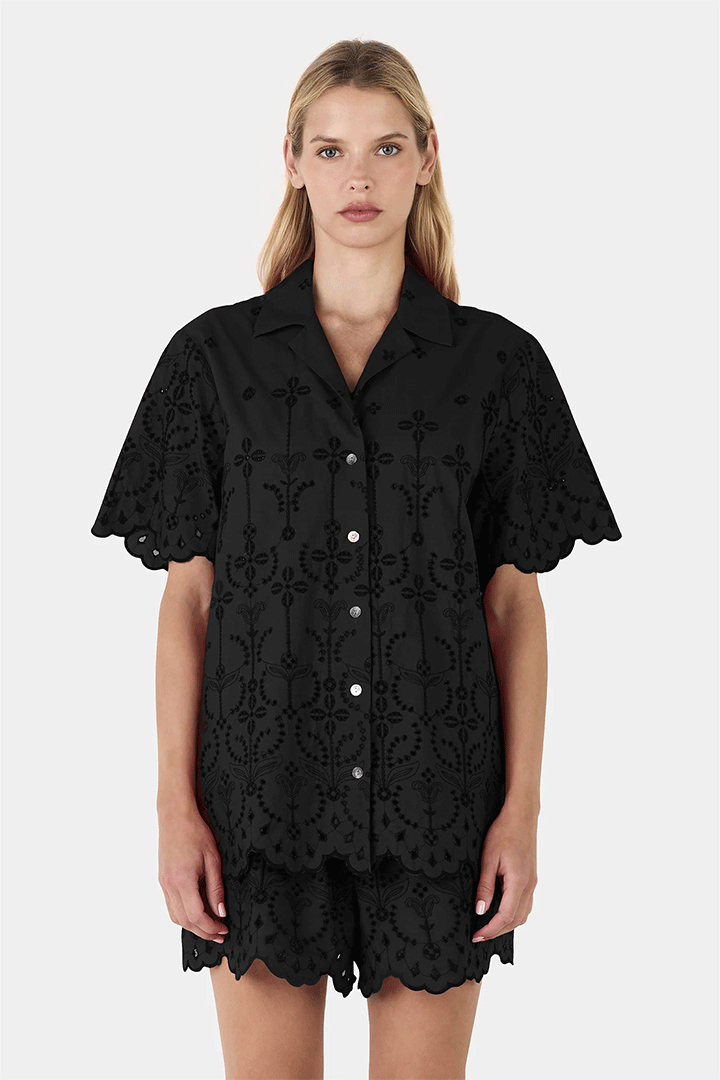 Bronny Shirt Black Anglaise