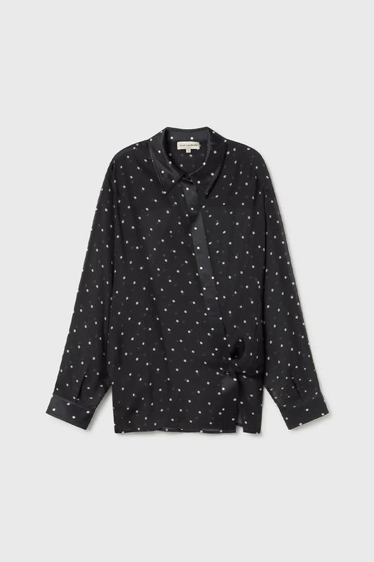 Chiffon Wrap Shirt Small Polka Dot