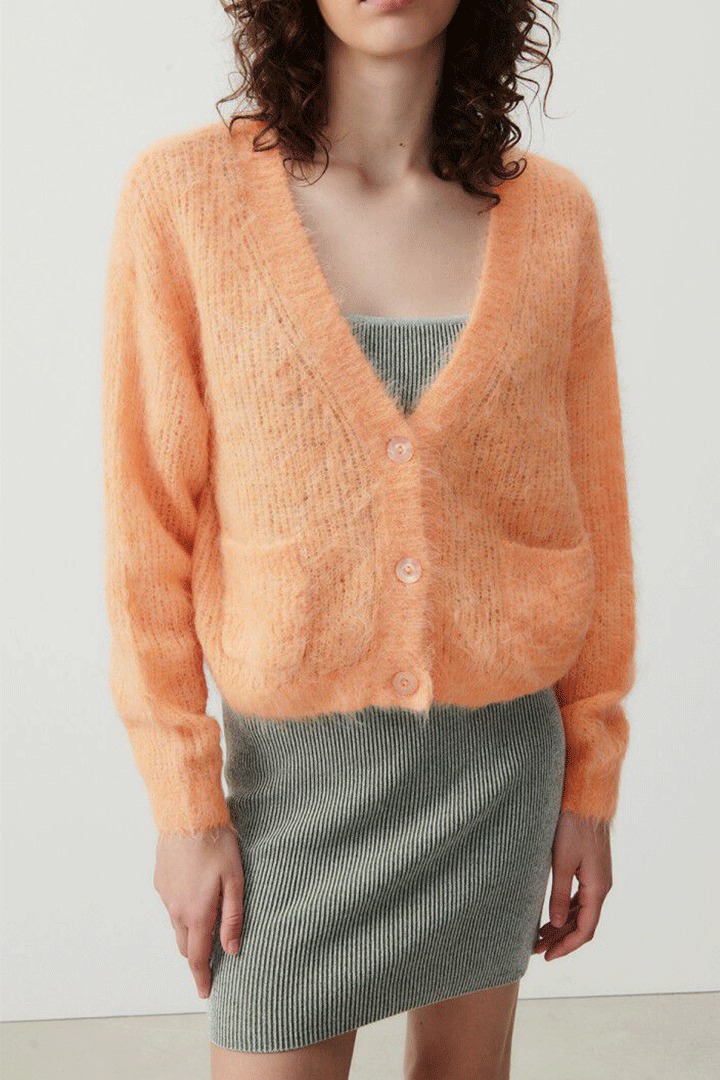 Womens Cardigan BYMI - Apricot Tree Melange