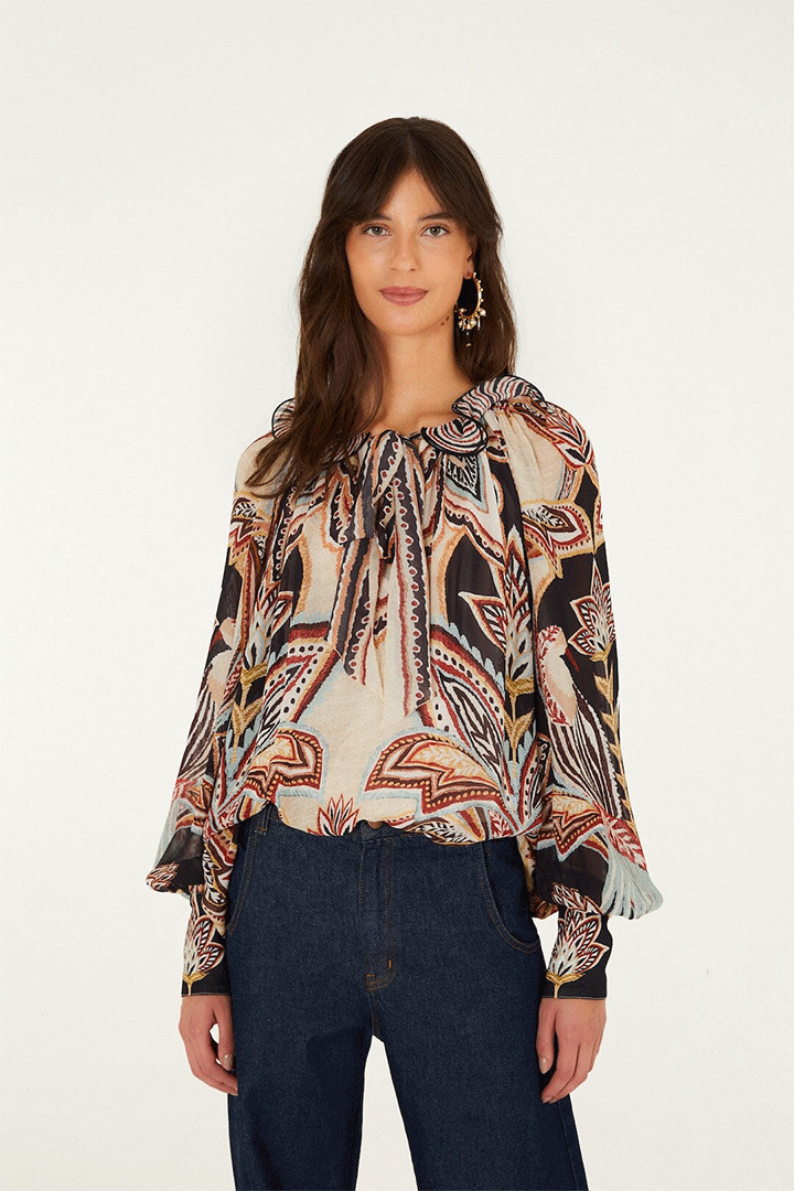 Tapestry Dream Ties Long Sleeve Blouse