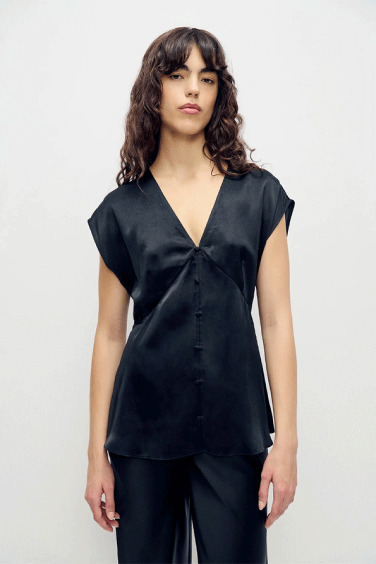 V-Neck Top Black