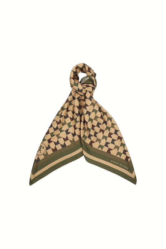Monogram Large Check Classic Scarf Tan Multi
