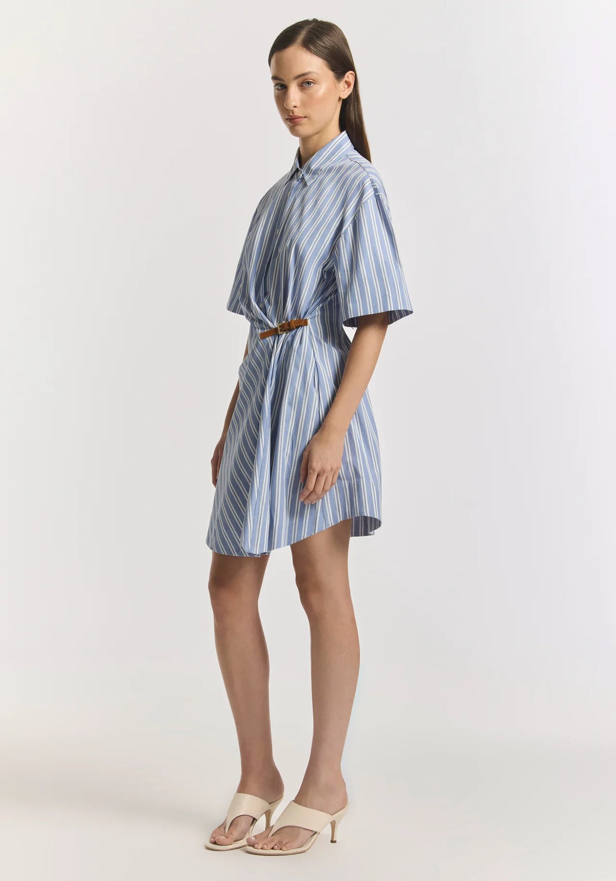 Peaches Dress Mist Stripe