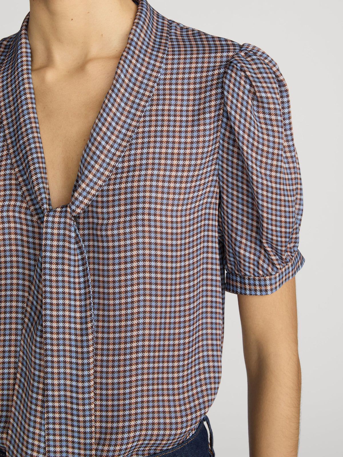 Sonnet Blouse Chestnut Multi Plaid