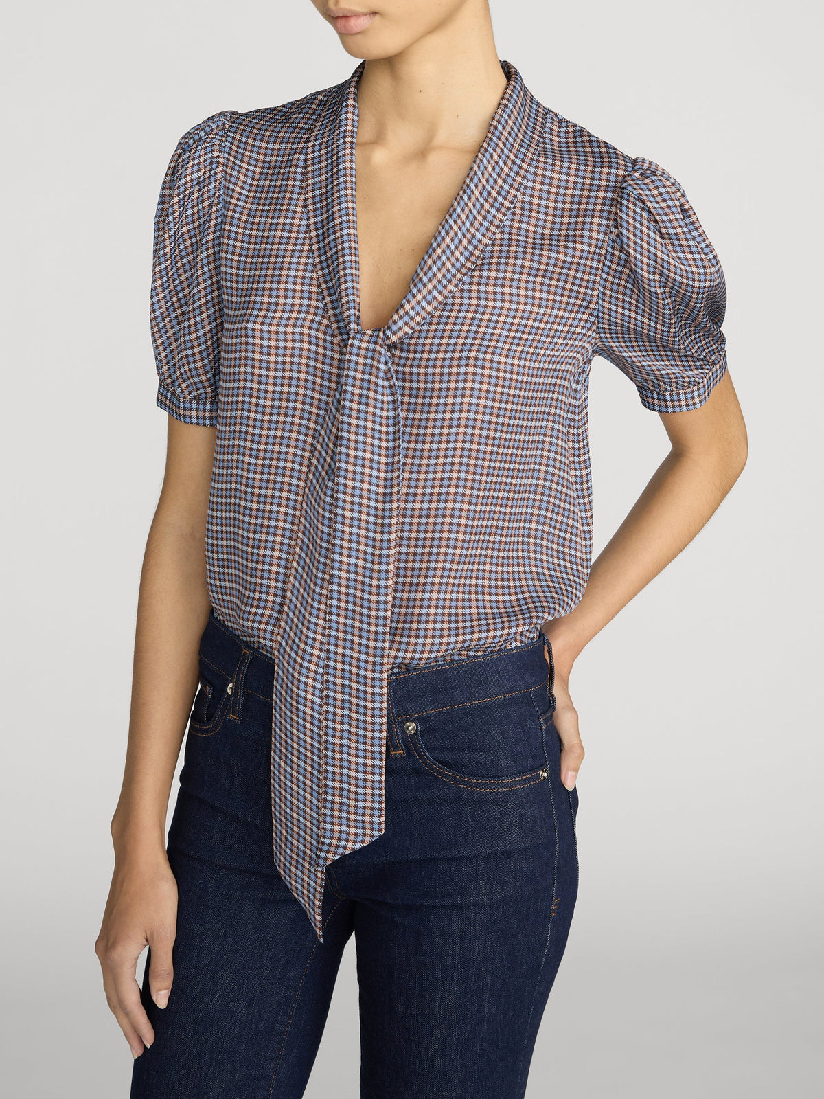 Sonnet Blouse Chestnut Multi Plaid