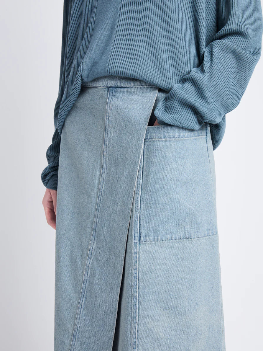 Iris Wrap Skirt Grey Indigo