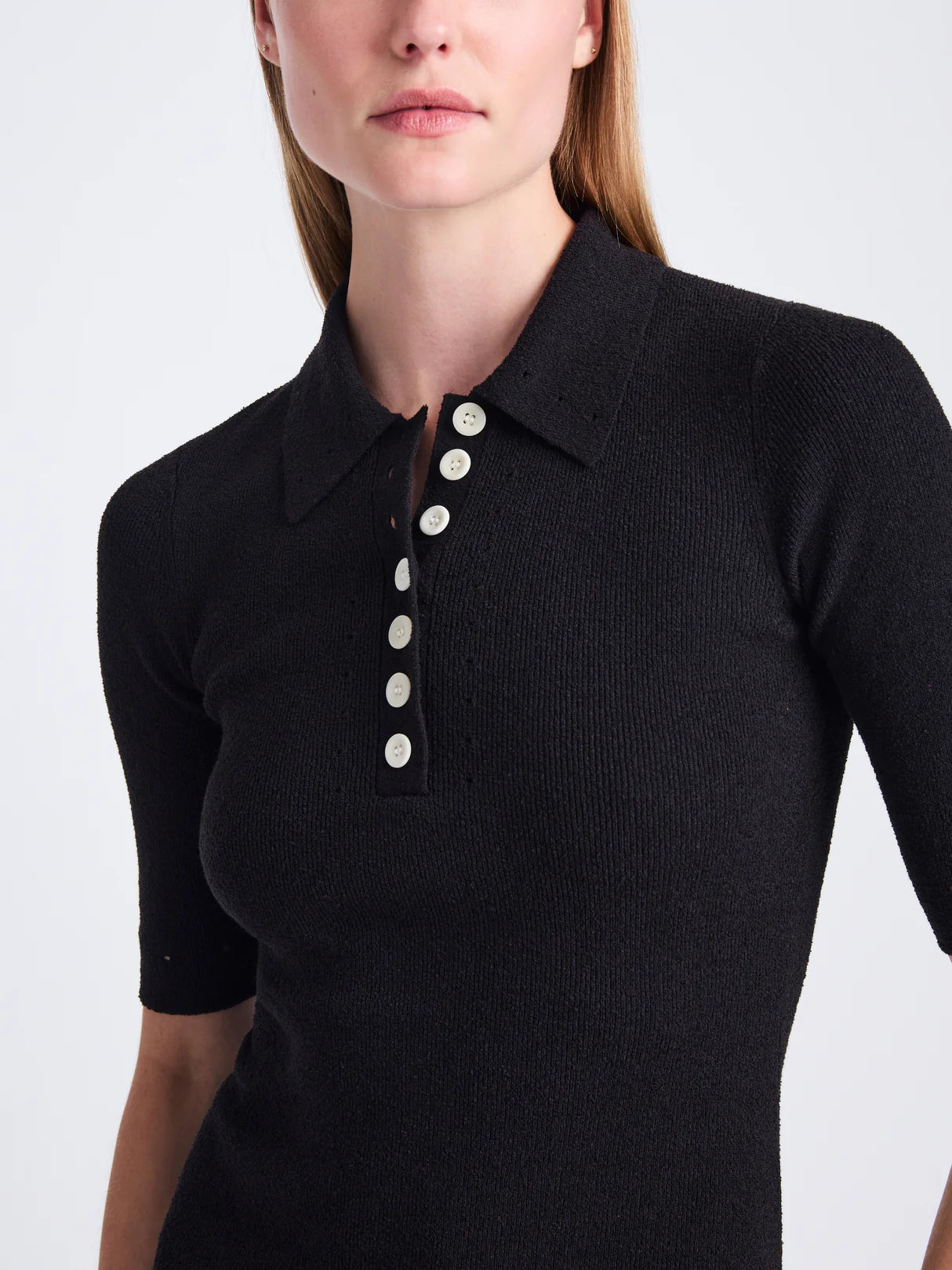 Spencer Knit Polo in Boucle Viscose