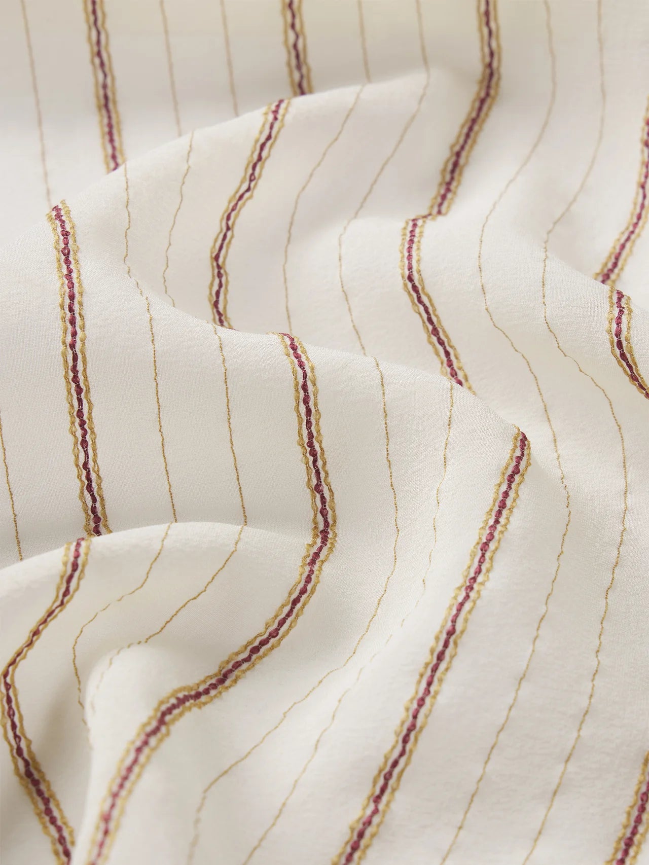 The Stripped Silk Tie Blouse Cream Multi
