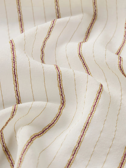 The Stripped Silk Tie Blouse Cream Multi