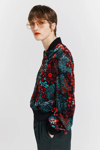 Electric Velvet Bomber Jacket