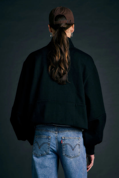 Runaway Zip Front Sweatshirt Black