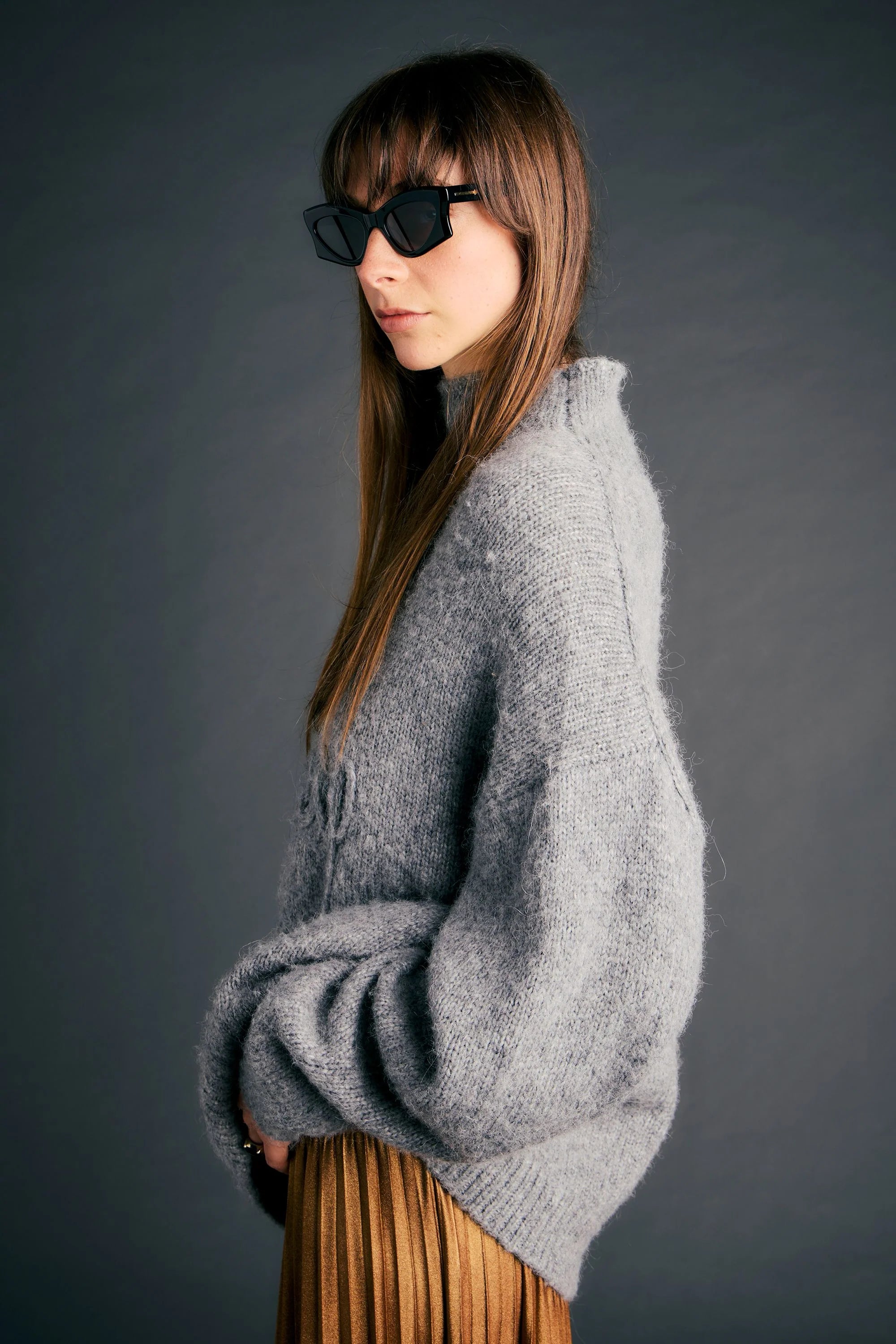 Runaway Rope Sweater Grey Marle