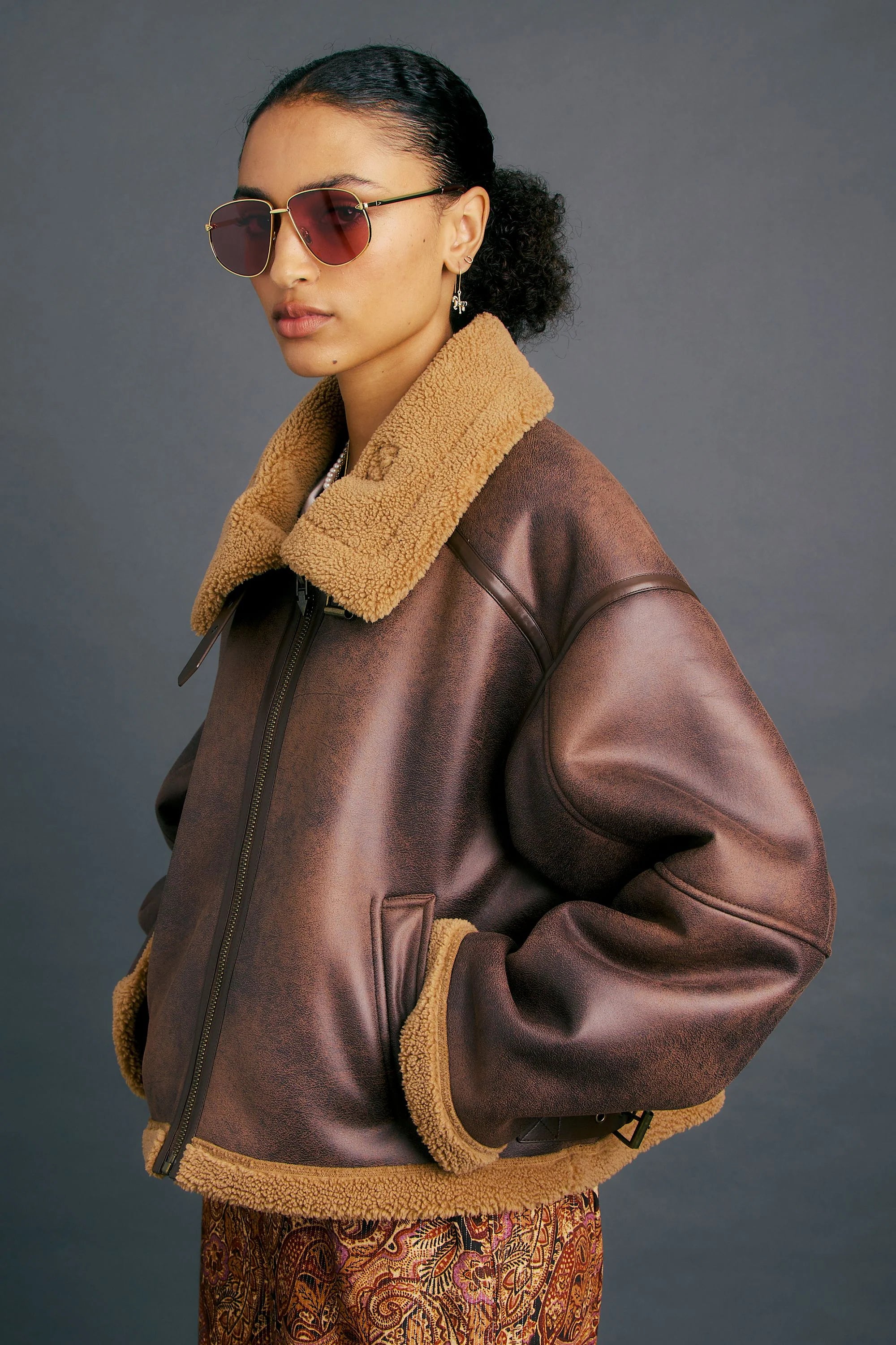 Cropped Aviator Jacket