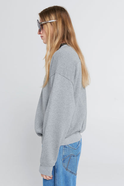 Runaway Girl Organic Cotton Crewneck Sweatshirt Grey Marle