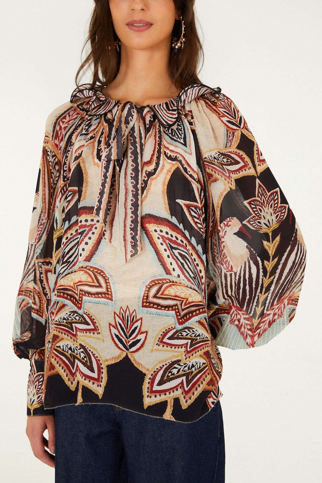 Tapestry Dream Ties Long Sleeve Blouse