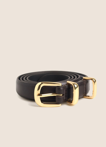 Skinny Jordan Belt Brown/Gold