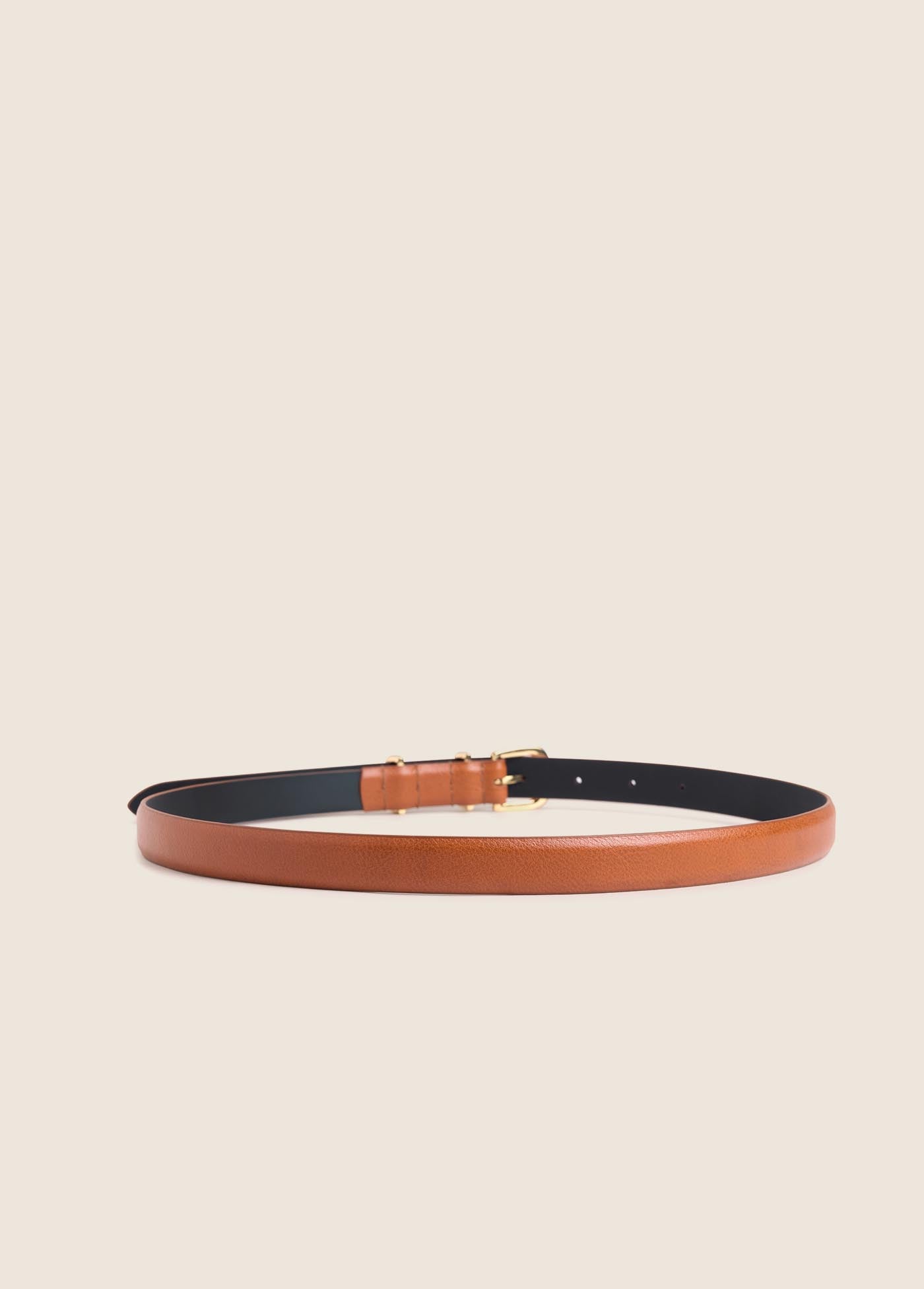 Skinny Jordan Belt Camel/Gold
