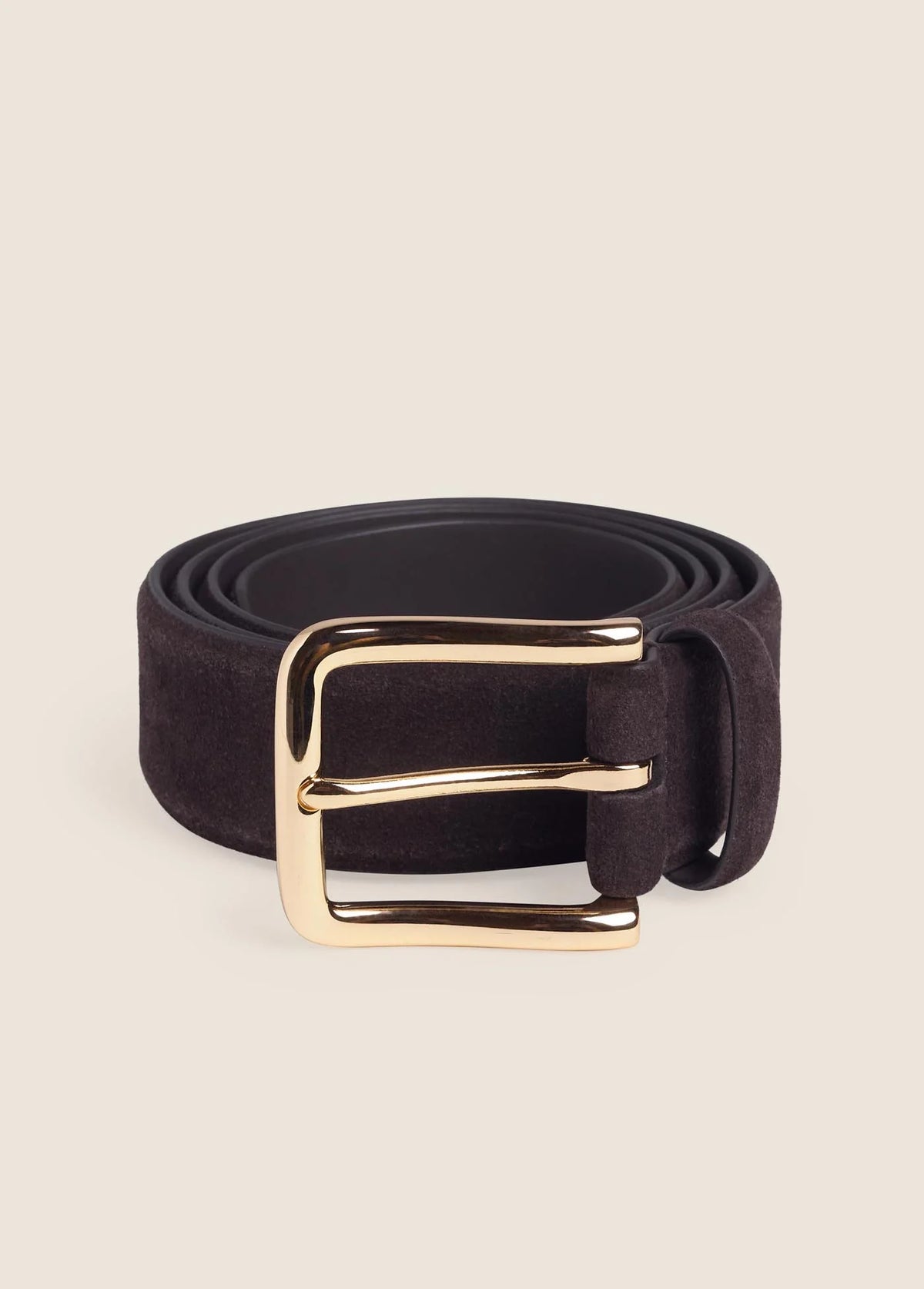 Suede Heritage Belt Chocolate/Antique Brass