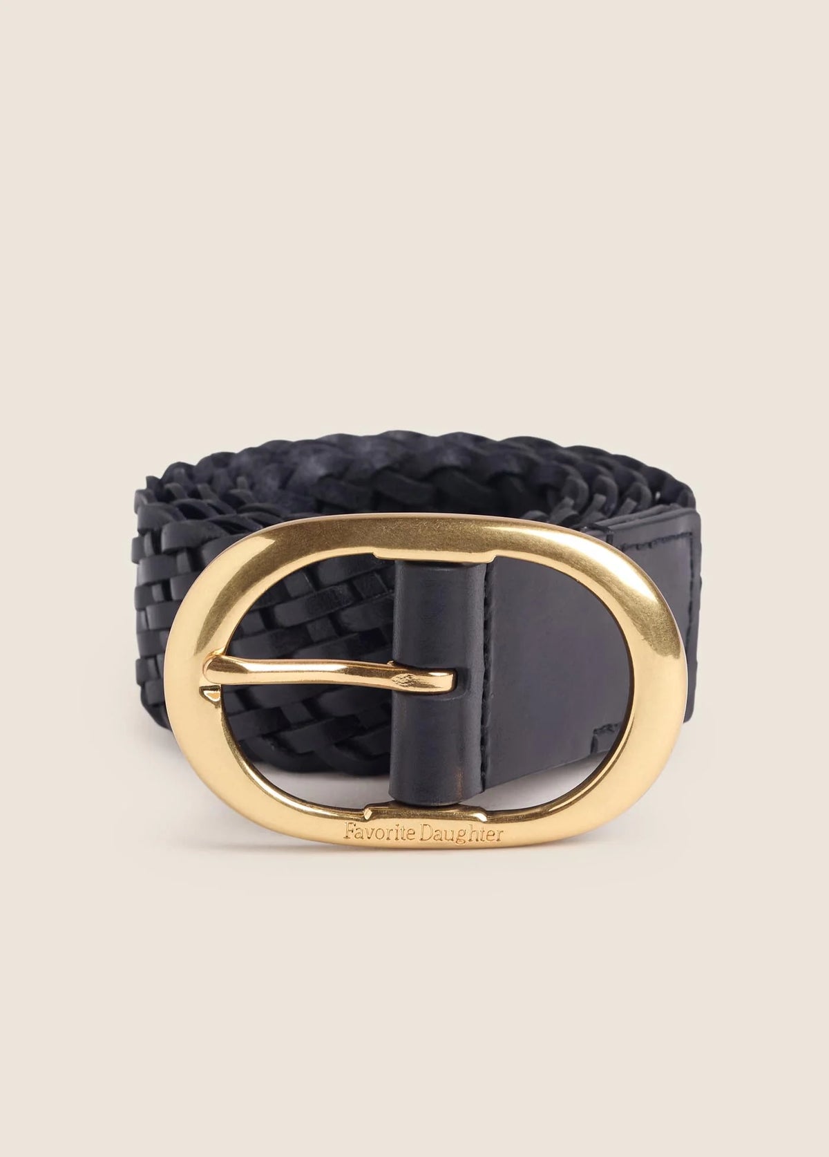 Woven Jean Belt Black/Antique Brass