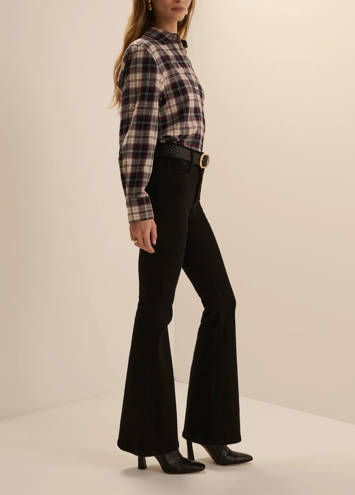 Boyfriend Shirt Cream Plaid