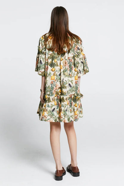 Glade Dress - Insects & Fruit Crinkle Cotton