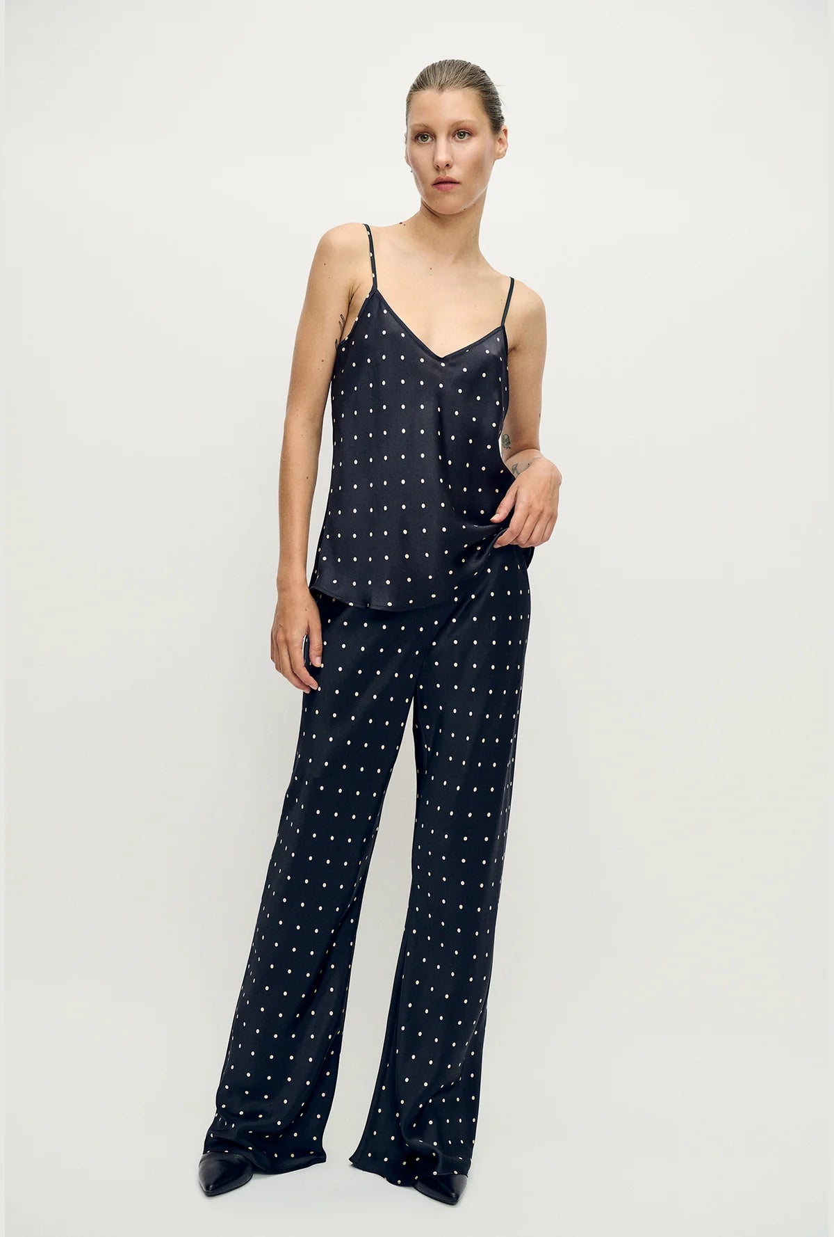 Bias Cut Pants Small Polka Dot