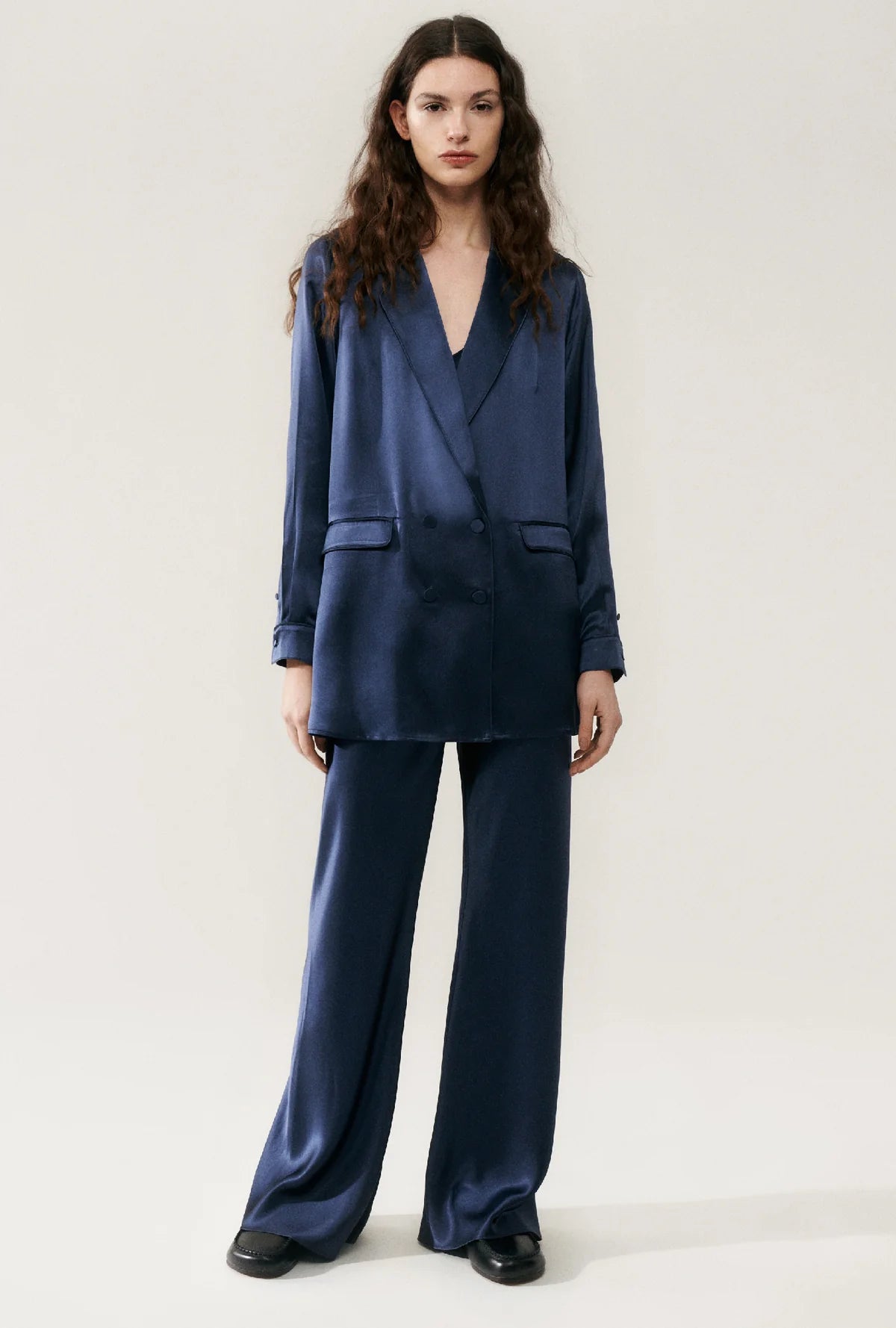 Bias Cut Pants Midnight