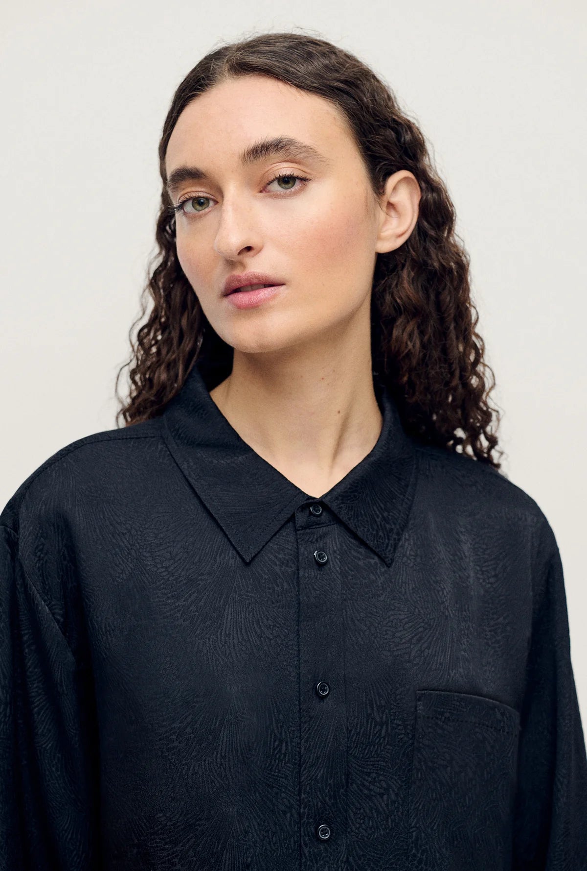 Boyfriend Shirt Coral Jacquard