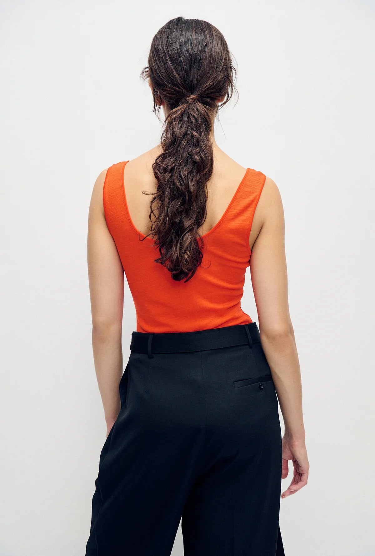 Merino Henley Tank Sunset