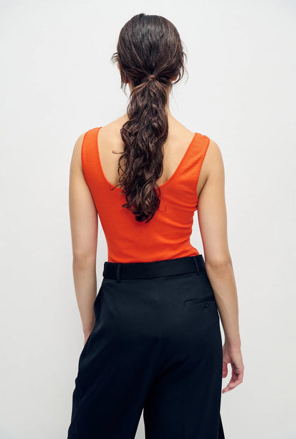 Merino Henley Tank Sunset